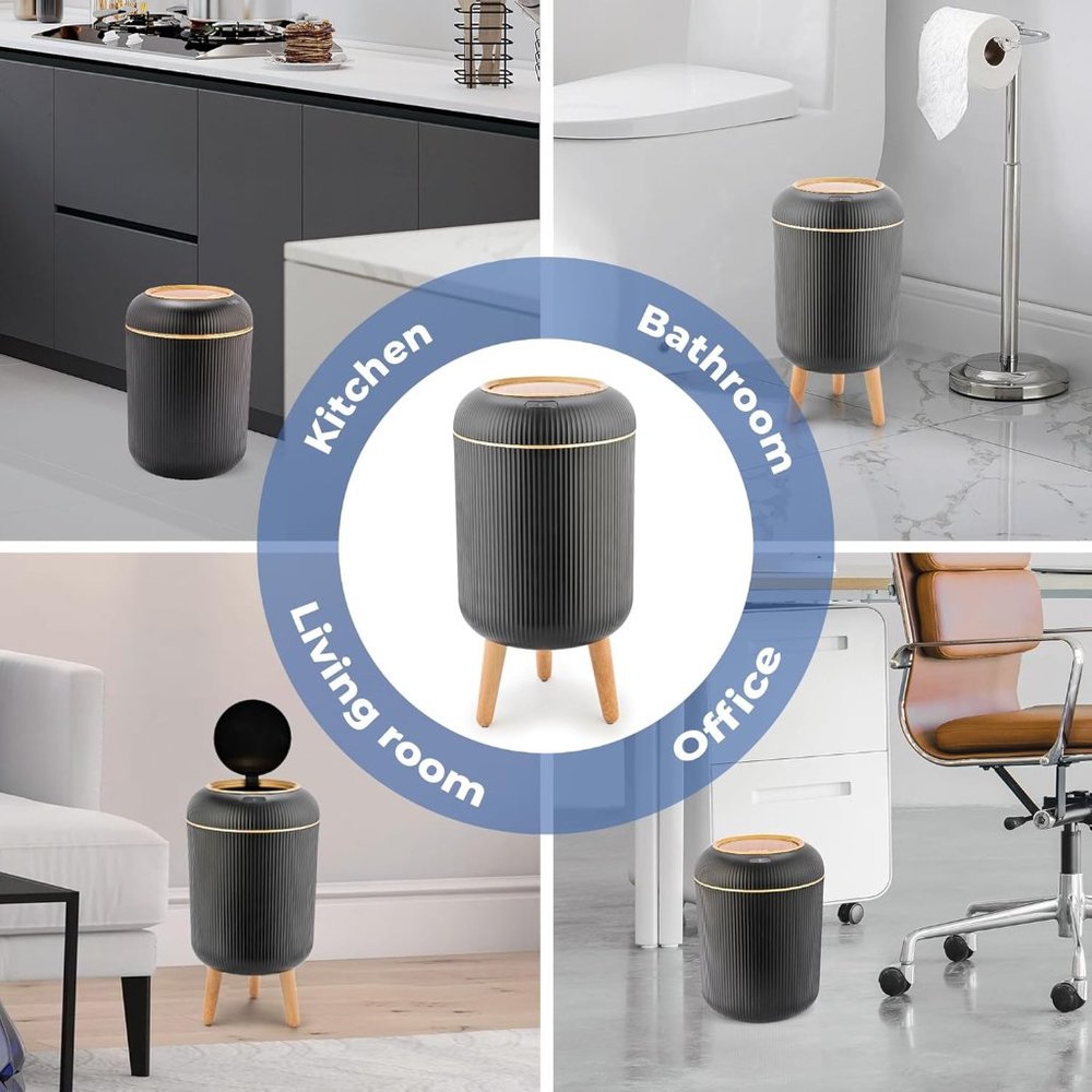 Pukomc Smart Sensor Wastebasket Hand Free Touchless 2.6 Gallon Black - Picture 8 of 8